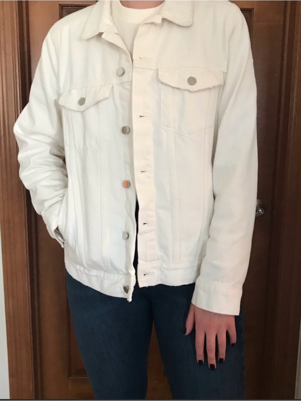 Men's White Denim Shirt Jacket - Lightweight Casual Layer